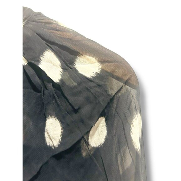 Anthropologie Maeve Black White Polka Dot Midi Dress Sheer Lined Plus Size 1X - Picture 8 of 16